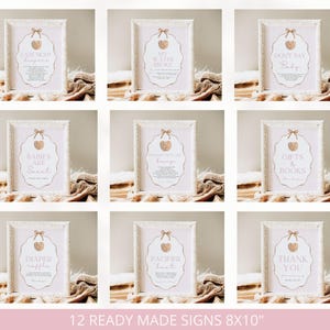 Rosa bulle i ugnen babyshowerpaket, randigt, bulltema, duschdekorationer, flickabebis bild 5