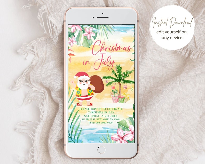 Christmas in July Evite Christmas in July Invite Summer Etsy