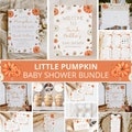 Little Pumpkin Baby Shower Bundle, Fall Pumpkin Baby Shower Invitation, Autumn Baby shower, Pumpkin Baby Shower Decorations, Games, Template product logo