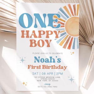 Invito per il primo compleanno di un bambino felice, Invito per il primo compleanno di un bambino felice, Invito per il primo compleanno di un bambino felice, Invito per il primo compleanno di un bambino felice, Canva