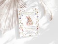 Somebunny Birthday Invitation Girl, Easter Birthday Invitation For Girl, Bunny Birthday Invite Template, Floral bunny, Wildflower, Template product logo