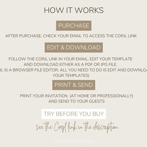 May include: How it works: Purchase, check your email for a Corjl link, edit and download your template, print and send.  Try before you buy, see the Corjl link in the description.