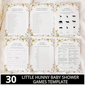 Pacchetto giochi per baby shower Little Hunny, Pacchetto giochi per baby shower classici di Winnie the Pooh, Giochi per baby shower, Pacchetto giochi modificabili