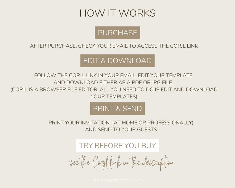 May include: How it works: Purchase, check your email for a Corjl link, edit and download your template, print and send.  Try before you buy, see the Corjl link in the description.