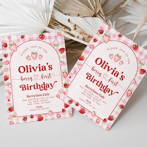 Berry First Birthday Bundle, Strawberry Birthday Bundle, Berry First Birthday Invitation, Berry First Birthday Decor, Berry 1st, Template image 10