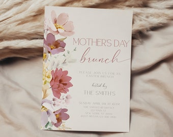 Mothers Day Brunch Invite, Mothers day Brunch Invitation, Mothers Day Invitation, Mothers Day flowers, Mothers Day Tea Party, Floral