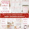 Little Sweetheart Baby Shower Invitation Bundle, Valentine Baby Shower Invite, Hearts Baby shower, Valentine  Baby Shower Decor, Templates product logo
