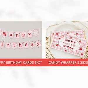 Berry First Birthday Bundle, Strawberry Birthday Bundle, Berry First Birthday Invitation, Berry First Birthday Decor, Berry 1st, Template image 5