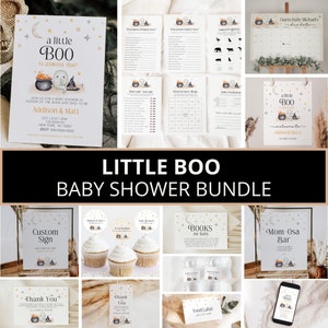 Little Boo baby shower uitnodiging bundel, baby Ghost baby shower bundel, Little Boo is bijna verschuldigd, Halloween baby shower bundel, sjabloon
