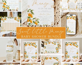 Mango Baby Shower Bundle, Sweet Little Mango On The Way, Baby Shower Decorations, Welcome Sign, Games (Digital Download)