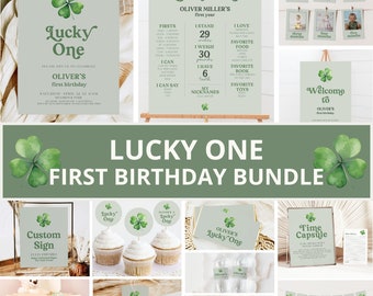 Lucky One Geburtstagseinladungspaket, Lucky One Geburtstagsdekor, St. Patricks Bündel 1. Geburtstag, Bündel 1. Geburtstag, Geburtstagsdekor