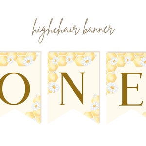 1st Bee Day One Banner, Bee Day Highchair banner, 1st Bee Day Decor, Bee Birthday Decoration, Instant Download Template