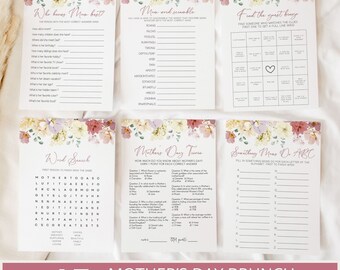 Mother's Day Brunch Games Bundle, Mothers Day Party Games, Mothers Day Printable Games, Mother's Day Brunch Party Ideas, Editable Template