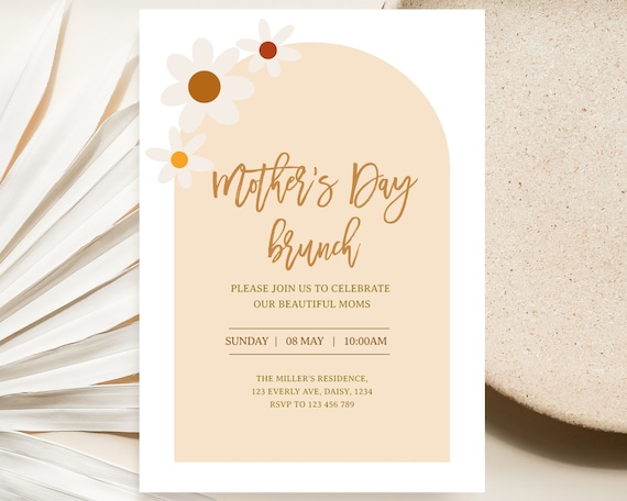 Mothers Day Invitation, Mothers Day Invite, Daisy Mothers Day, Mothers Day Brunch Invitation, Editable Instant Download