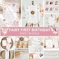 Fairy First Birthday Bundle, Fairy Birthday Bundle, Fairy First Birthday Invitation, Fairy First Birthday Decorations, Garden 1st, Template product logo