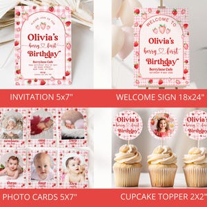 Berry First Birthday Bundle, Strawberry Birthday Bundle, Berry First Birthday Invitation, Berry First Birthday Decor, Berry 1st, Template image 2