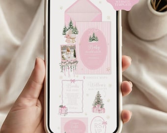 Pink Baby It's Cold Outside Baby Shower Invitation Website, Website Template, RSVP Invitation, Christmas Digital Invite (Digital Download)