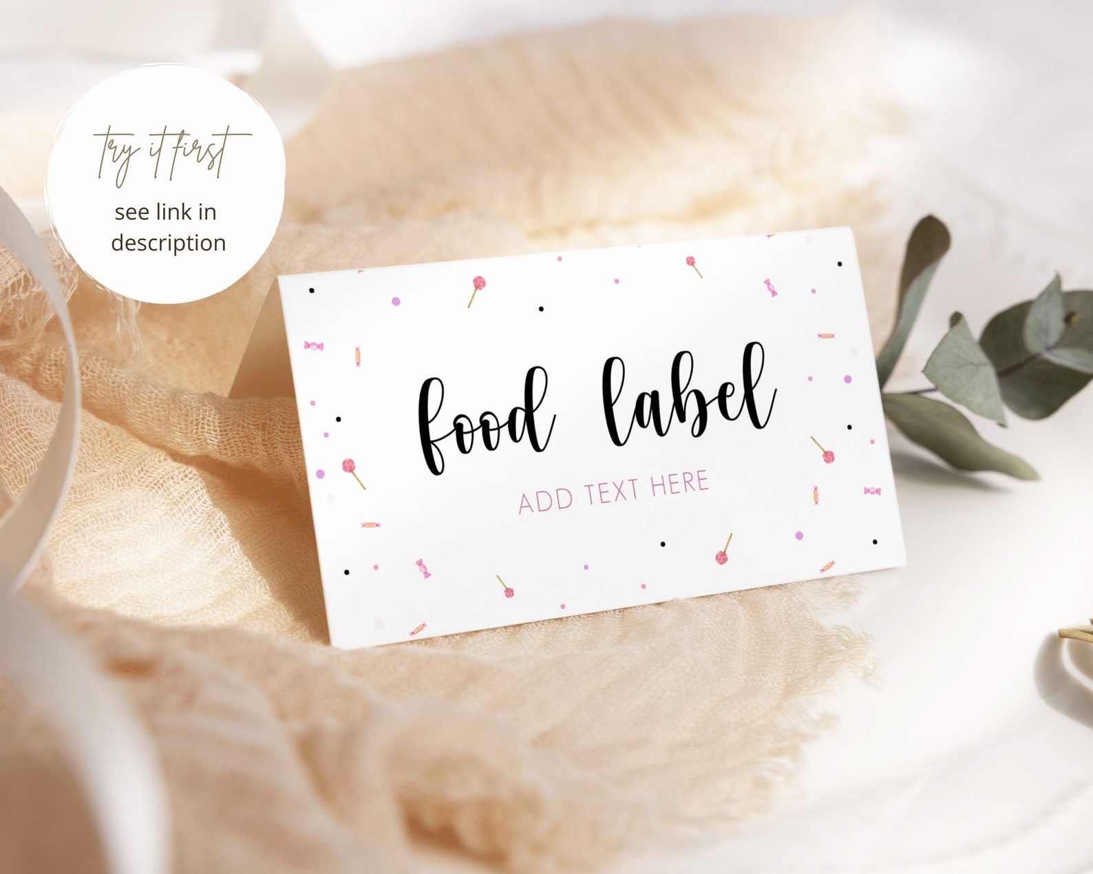 Cat Birthday Food Label, Cat Party Food Label Printable, Kitten Party ...