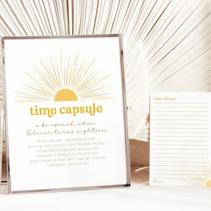 Primeira viagem ao redor da cápsula do tempo do sol, cápsula do tempo do aniversário do sol, cápsula do tempo do sol, decoração do primeiro aniversário do sol, primeiro aniversário do verão
