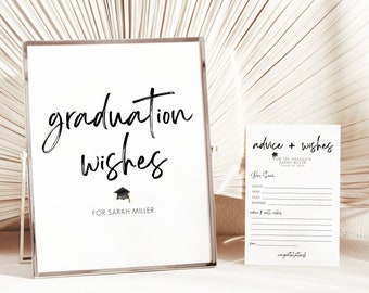 Graduation Advice and Wishes, Grad Wishes, Graduation Wishes Sign, Graduate Gift, Graduation Advice Card, Graduation Games, Editable