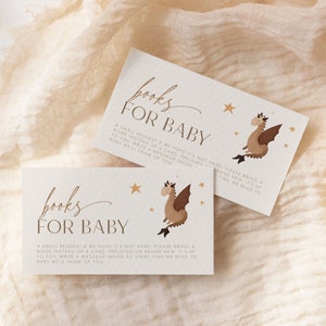 Książki smoka na kartkę dla dziecka, Baby shower smoka, Książki na baby shower na kartkę dla dziecka, Szablon edytowalny
