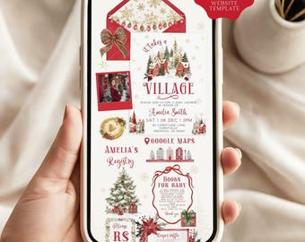 It Takes A Village Baby Shower Invitation Website, Website Template, RSVP Invitation, Digital Invite (Digital Download)