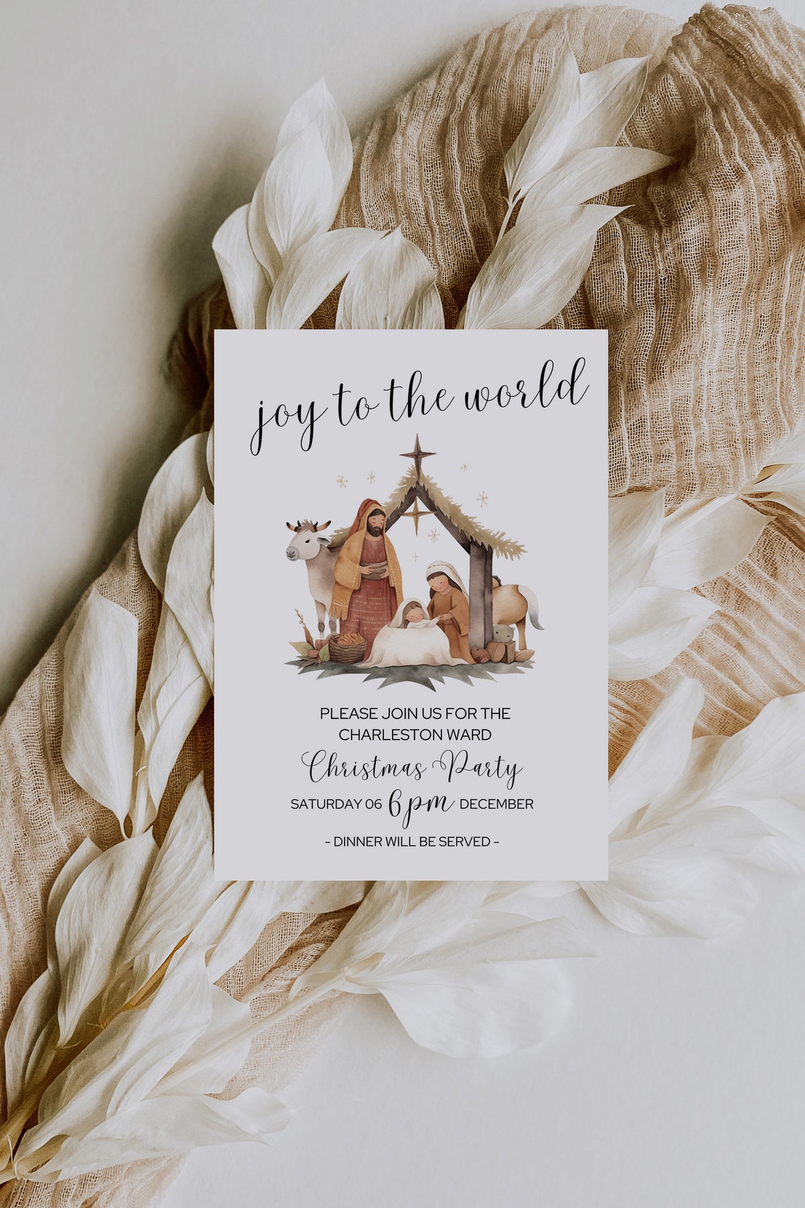 LDS Christmas Ward Party Invitation, Christmas Party Template, LDS ...