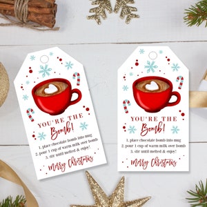 Cocoa Bomb Tags, Hot Chocolate Bomb Tags, Hot Chocolate Bomb Tags Christmas, Cocoa Bomb Labels Printable