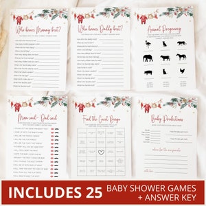 Christmas Baby Shower Bingo Game Kit - 25 Cards For Holiday Gender Reveal Party - View #9