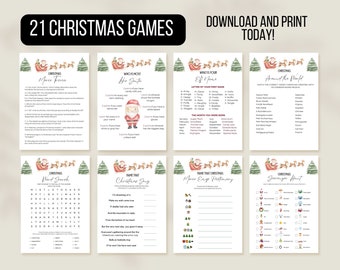 Christmas Games Bundle, Christmas Party Games, Printable Christmas Family Games, Christmas Office Games, Left Right Game, Instant Download