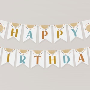 First Trip Around the Sun Happy Birthday Banner Printable, Sun 1st Birthday Decorations, Sun Birthday Decor, First Trip Around the Sun
