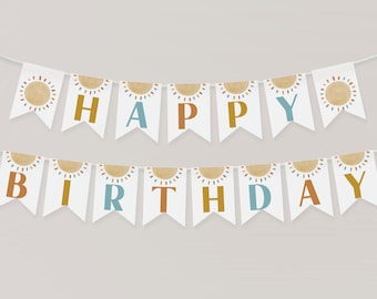 Primer viaje alrededor del sol Feliz cumpleaños Banner imprimible, Decoraciones del primer cumpleaños del sol, Decoración del cumpleaños del sol, Primer viaje alrededor del sol
