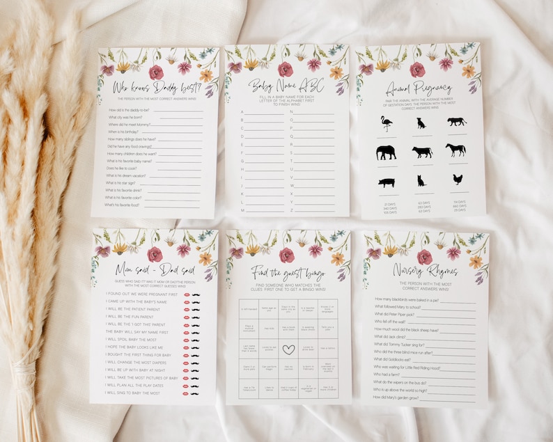 Wildflower babyshower uitnodigingsbundel, baby in bloei babyshower bundel, baby in bloei uitnodigen, wilde bloemen babyshower decor, uitnodiging afbeelding 10