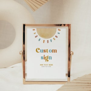 First Trip Around the Sun Custom Sign, Sun Birthday Sign, Sunshine Custom Sign, Sun 1st Birthday Decor, Editable, Instant