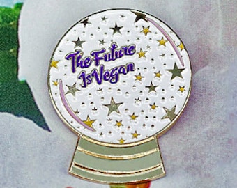 Future is Vegan Enamel Pin - Vegan Pin Animal Rights Activst Cute Pin + Gift for Vegans Vegetarian Pin