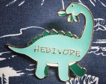 Herbivore Enamel Pin - Vegan Pin Vegetarian Pin + Gift