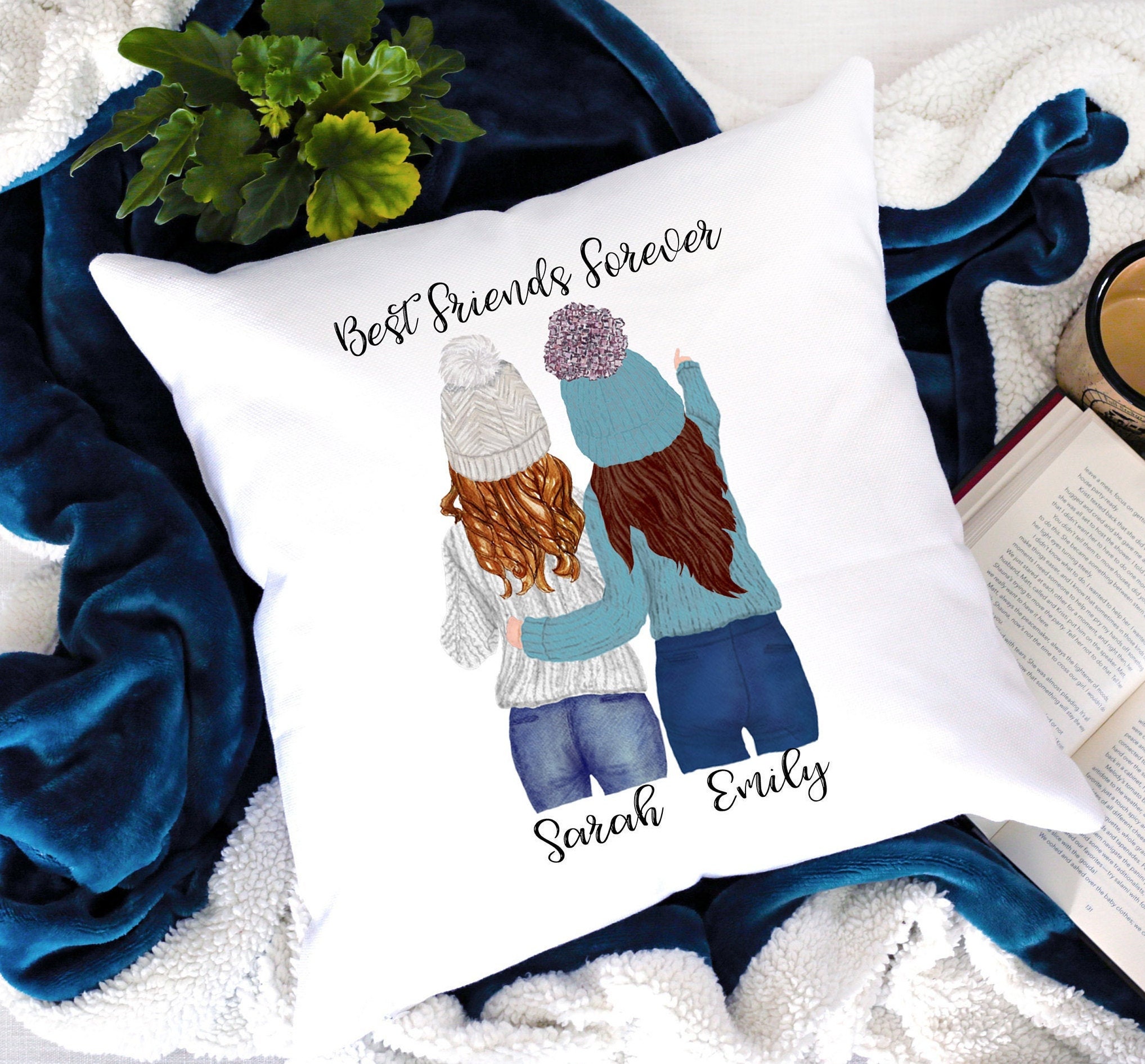 Best Friends Personalized Pillow Best Friend Gift Best Etsy