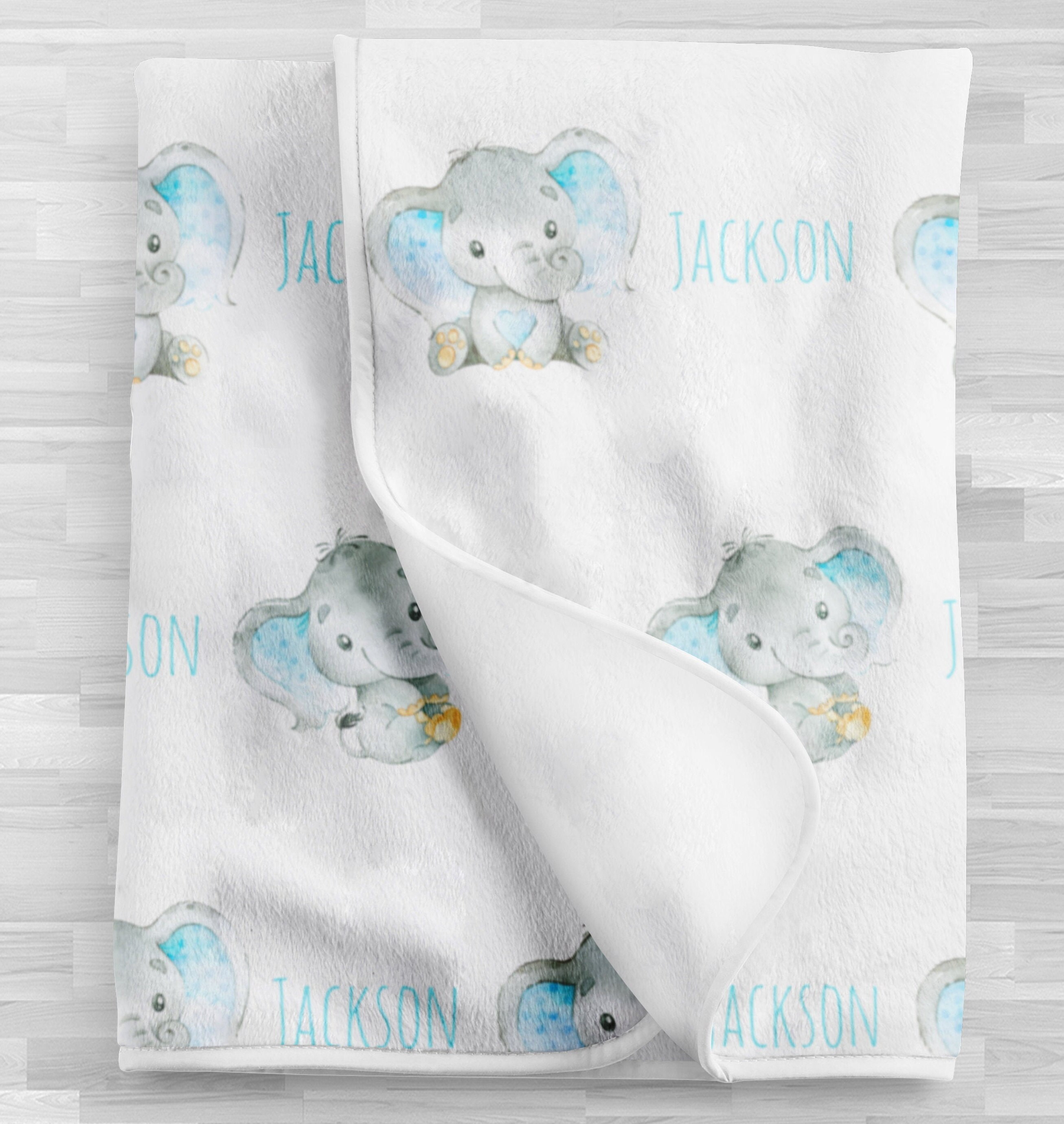 Personalized baby boy blanket elephant baby blanket baby Etsy