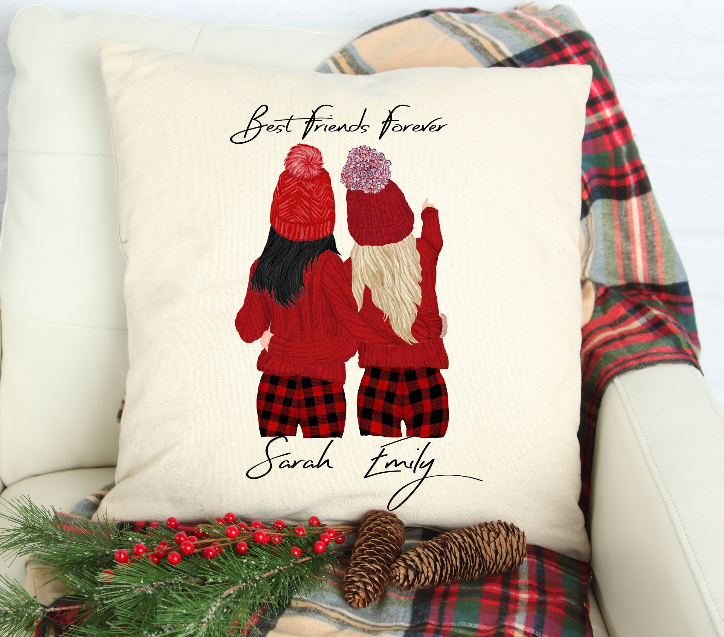 Best Friends Personalized Pillow Best Friend Gift Best Etsy