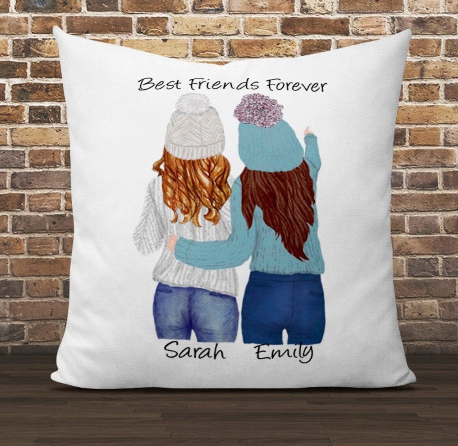 Best Friends Personalized Pillow Best Friend Gift Best Etsy