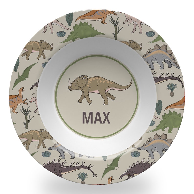 Dinosaur Personalized Plate Personalized Melamine Plate | Etsy