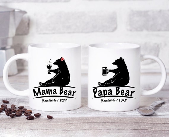 Enamel Mug Cup Set Papa Bear Mama Bear Baby Bear Papa Bear Santa