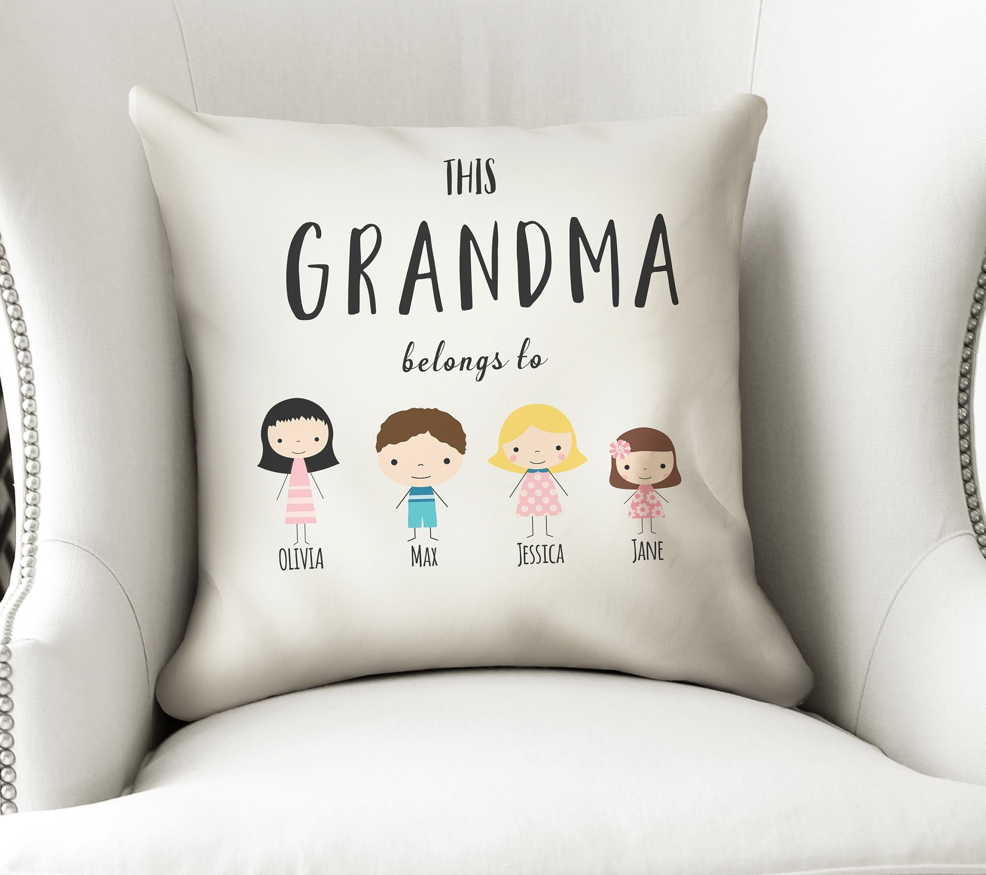 Personalized Grandma Pillow Personalized Pillow Grandma Etsy