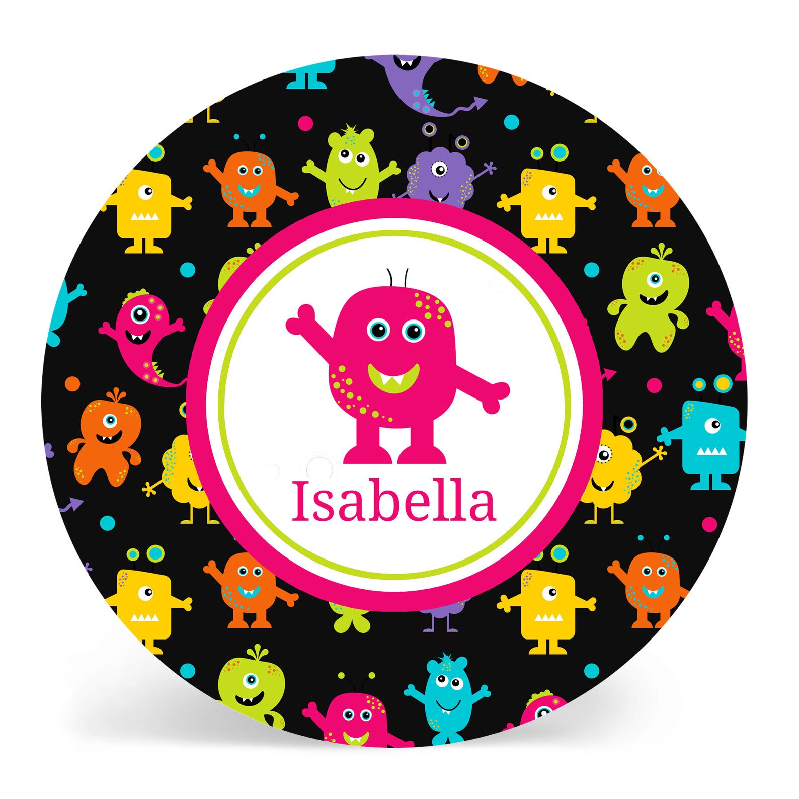 Personalized Monster Plate Personalized Melamine Plate Kids Etsy