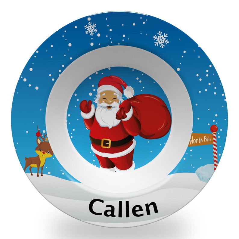 Personalized Santa Plate Kids Christmas Dinner Plate Etsy