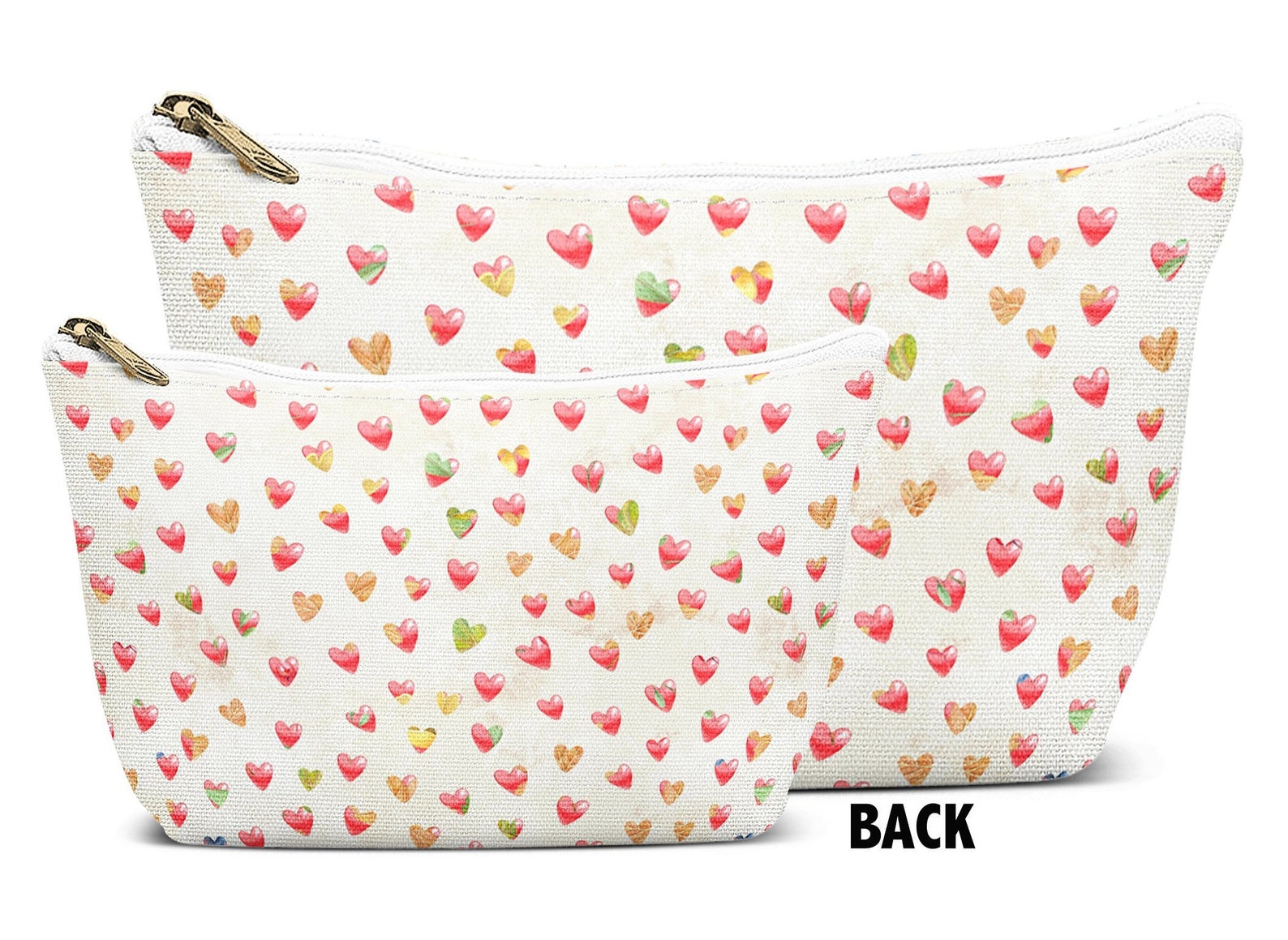 Heart Makeup Bag Custom Heart Make up Bag Personalized Etsy