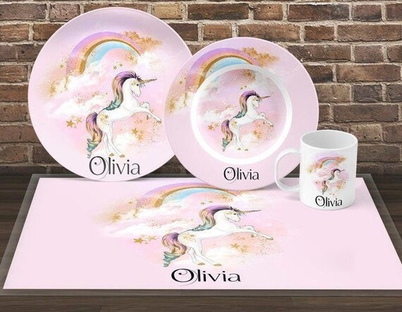 Unicorn top dinner plates
