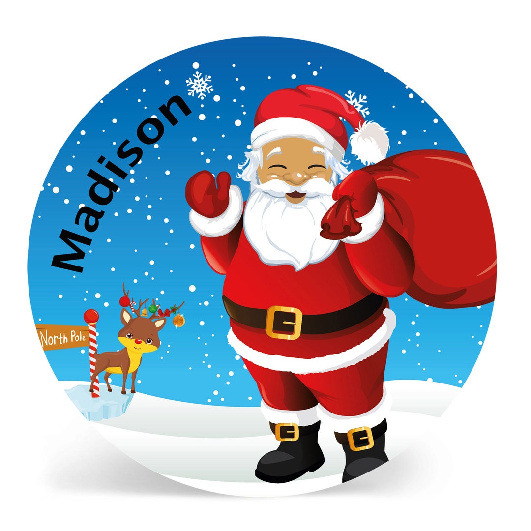 Personalized Santa Plate, Kids Christmas Dinner Plate, Melamine Plate