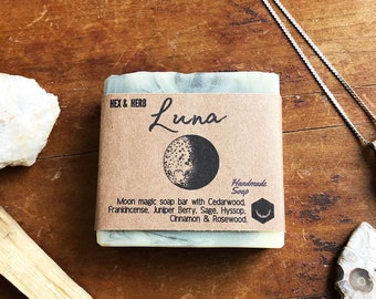 LUNA • Charcoal & Mica Swirls • Natural Handmade Soap • 4oz Bar