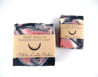 Sweet Birch & Madder Root Natural Handmade Soap (Betula Lenta et Rubia Tinctorum) aka Betula Lenta Rubia